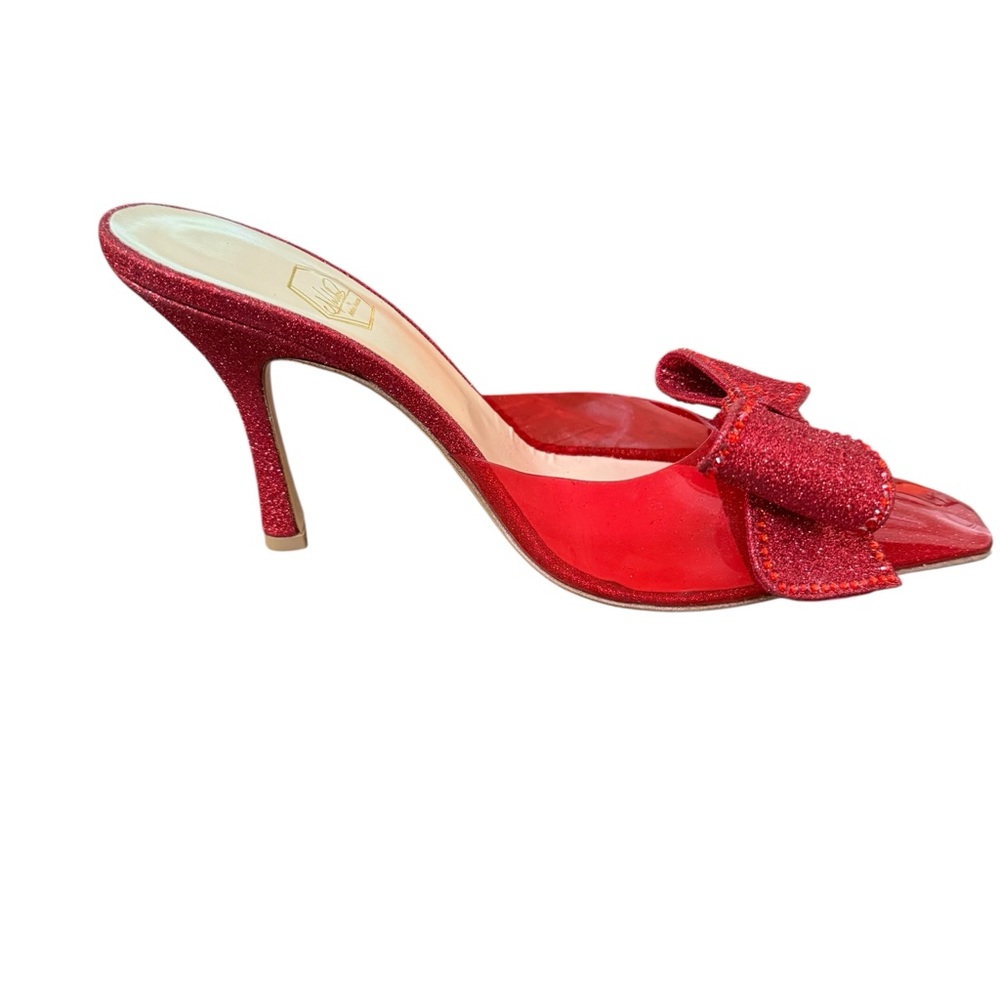 Nalebe Amina Means Reflections Dimante
Glitter Bow Mule Heels Pumps - Picture 6 of 11